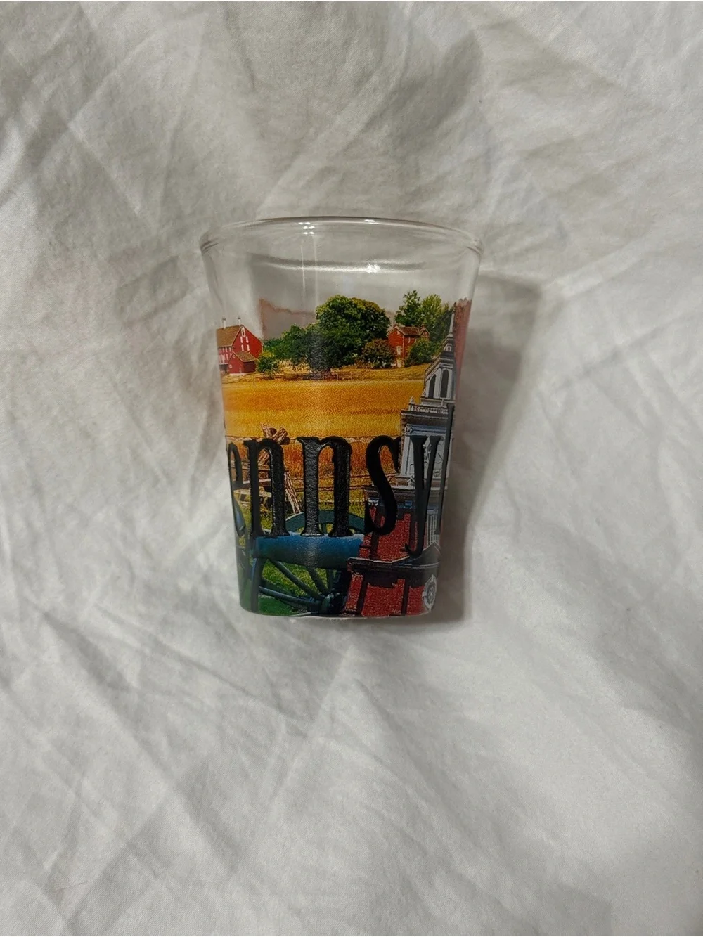 Pennsylvania shot glass. ~3 inches tall.